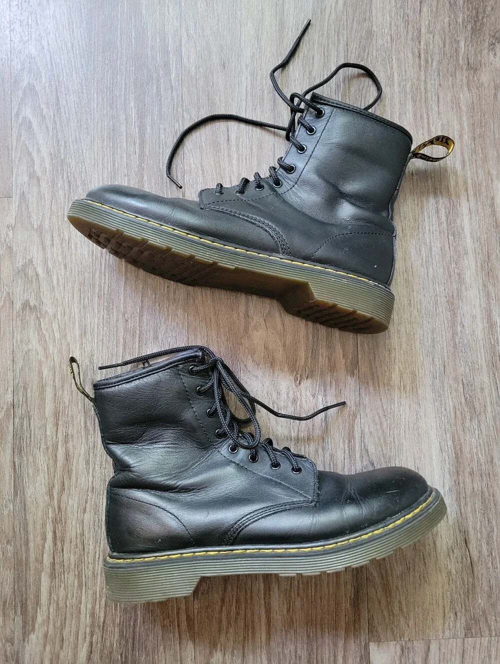 Doc Martens Youth Combat Boots Lace Up Side Zip Juniors Unisex Mens 6 Ladies 7